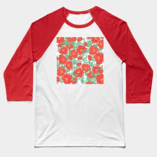 RED POPPIES Baseball T-Shirt